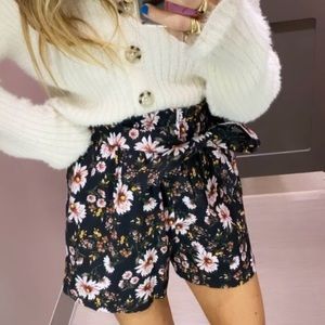 Blue High Wasted Shorts‎